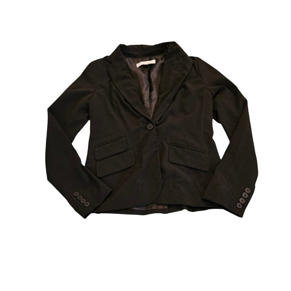 New York & Company Blazer Womens 4 Black One Button Career Jacket